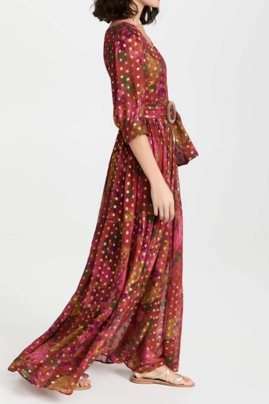 Farm Rio Tiered Maxi Dress Size Small - Picture 2 of 13
